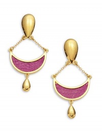 THE LOOKDrop crescent silhouetteLizard skin accentGoldplated brass settingPost backTHE MEASUREMENTWidth, about 1Length, about 3ORIGINMade in USA THE LOOKDrop crescent silhouetteLizard skin accentGoldplated brass settingPost backTHE MEASUREMENTWidth, about 1Length, about 3ORIGINMade in USA