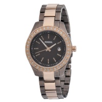 Fossil Women's ES3000 Stella Mini Brown and Rose Stainless Steel Watch Fossil Women's ES3000 Stella Mini Brown and Rose Stainless Steel Watch