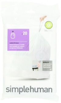 simplehuman Custom Fit Trash Can Liner G, 30 Liters / 8 Gallons, 20-Count (Pack of 4) simplehuman Custom Fit Trash Can Liner G, 30 Liters / 8 Gallons, 20-Count (Pack of 4)