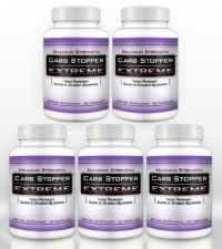 CARB STOPPER EXTREME (5 Bottles) - Maximum Strength Carbohydrate & Starch Blocker Weight Loss, Diet Supplement with White Kidney Bean Extract CARB STOPPER EXTREME (5 Bottles) - Maximum Strength Carbohydrate & Starch Blocker Weight Loss, Diet Supplement with White Kidney Bean Extract