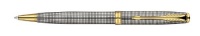 Parker Sonnet Sterling Ciselé Medium Point Ballpoint Pen with Golden Trim, Silver (1743553) Parker Sonnet Sterling Ciselé Medium Point Ballpoint Pen with Golden Trim, Silver (1743553)