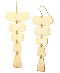 Style takes shape in this pair of drop earrings from Robert Lee Morris. Crafted from gold-tone mixed metal, the earrings feature geometric concepts aligning for fashion. Approximate drop: 3-1/4 inches. Style takes shape in this pair of drop earrings from Robert Lee Morris. Crafted from gold-tone mixed metal, the earrings feature geometric concepts aligning for fashion. Approximate drop: 3-1/4 inches.