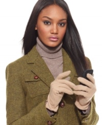 Keep cozy and connected with these warm wool gloves from Lauren by Ralf Lauren that offer a fabulous fit and special touch fingertips for easy access to touchscreen devices. Keep cozy and connected with these warm wool gloves from Lauren by Ralf Lauren that offer a fabulous fit and special touch fingertips for easy access to touchscreen devices.