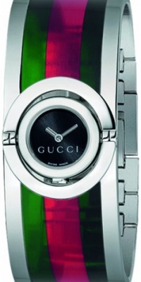 Gucci Women's YA112517 Twirl Small Green Red Acetate Bangle Watch Gucci Women's YA112517 Twirl Small Green Red Acetate Bangle Watch