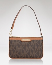 MICHAEL Michael Kors eases the transition to evening with this leather wristlet, punctuated by the label's signature initials. MICHAEL Michael Kors eases the transition to evening with this leather wristlet, punctuated by the label's signature initials.