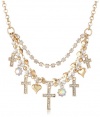 Betsey Johnson Iconic Summer Metallics Cross Necklace, 19