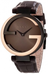 Gucci Women's YA133304 Interlocking Brown Crocodile Pink Gold Watch Gucci Women's YA133304 Interlocking Brown Crocodile Pink Gold Watch