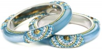 Chamak by priya kakkar Base Metal Aqua and Gold Crystal Bangle Bracelet Set Chamak by priya kakkar Base Metal Aqua and Gold Crystal Bangle Bracelet Set