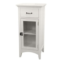 Elegant Home Fashions Madison Avenue Collection Shelved Floor Cabinet with Drawer, White Elegant Home Fashions Madison Avenue Collection Shelved Floor Cabinet with Drawer, White