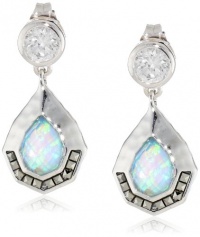 Judith Jack Waterfall Sterling Silver, Marcasite and Blue Opal Mother-of-Pearl Drop Earrings