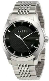 Gucci Men's YA126402 G-Timeless Medium Black Dial Stainless-Steel Watch Gucci Men's YA126402 G-Timeless Medium Black Dial Stainless-Steel Watch