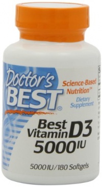 Doctor's Best Vitamin D3 5000iu, Soft Gels, 180-Count Doctor's Best Vitamin D3 5000iu, Soft Gels, 180-Count