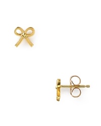 Talk about charm. This delicate pair of 14K gold dipped bow-shaped earrings from Dogeared wrap up feminine style. Talk about charm. This delicate pair of 14K gold dipped bow-shaped earrings from Dogeared wrap up feminine style.