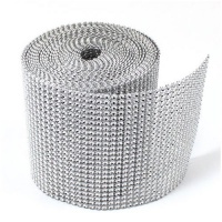 Dress My Cupcake Silver Diamond Rhinestone Ribbon Wrap BULK 30 feet - Wedding Decorations, Party Supplies Dress My Cupcake Silver Diamond Rhinestone Ribbon Wrap BULK 30 feet - Wedding Decorations, Party Supplies