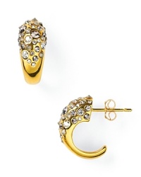Ease into evening with Alexis Bittar's crystal-decked hoop earrings. With a delicate shape, these subtle earrings add an instant hit of gothic glamour to your look. Ease into evening with Alexis Bittar's crystal-decked hoop earrings. With a delicate shape, these subtle earrings add an instant hit of gothic glamour to your look.