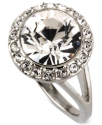 A clear choice. This ring from Givenchy is crafted from silver-tone mixed metal with glass crystal accents adding luster. Size 7. A clear choice. This ring from Givenchy is crafted from silver-tone mixed metal with glass crystal accents adding luster. Size 7.
