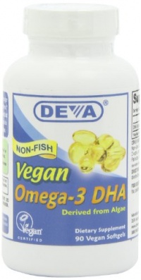 DEVA Vegan Vitamins Vegan DHA (Algae) 200mg Vegan Softgels, 90-Count Bottle DEVA Vegan Vitamins Vegan DHA (Algae) 200mg Vegan Softgels, 90-Count Bottle
