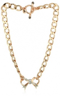 Juicy Couture Spring Icons Collection Pave Bow Starter Rose Gold Necklace Juicy Couture Spring Icons Collection Pave Bow Starter Rose Gold Necklace