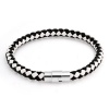 Bling Jewelry Black and White 7mm Round Leather Unisex Cord Bracelet 8 Inch