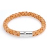 Bling Jewelry 8mm Beige Braided Unisex Round 8mm Leather Cord Bracelet 8 Inch