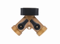 Orbit 58248 Brass Garden Hose Y-Connector with Shut-Off Valves Orbit 58248 Brass Garden Hose Y-Connector with Shut-Off Valves
