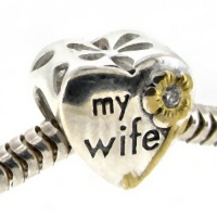 Queenberry Sterling Silver Heart Love My Wife W/ Gold Flower Clear Crystal Family Bead For Pandora Troll Chamilia Biagi European Charm Bracelets Queenberry Sterling Silver Heart Love My Wife W/ Gold Flower Clear Crystal Family Bead For Pandora Troll Chamilia Biagi European Charm Bracelets