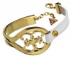 GUESS White Leather Gold-Tone Bracelet UBB21322