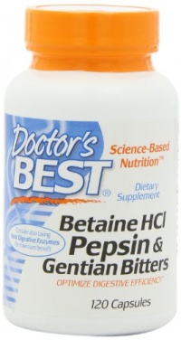 Doctor's Best Betaine HCI Pepsin and Gentian Bitters, Capsules, 120-Count Doctor's Best Betaine HCI Pepsin and Gentian Bitters, Capsules, 120-Count