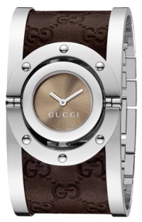 Gucci Women's YA112433 Twirl Medium Brown Guccissima Leather Bangle Watch Gucci Women's YA112433 Twirl Medium Brown Guccissima Leather Bangle Watch