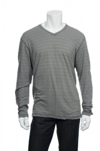 Alfani Red Gray Horizontal Striped V-Neck T-Shirt , Size 2XLarge Alfani Red Gray Horizontal Striped V-Neck T-Shirt , Size 2XLarge