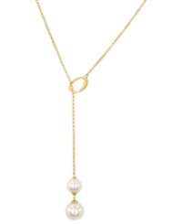 Simply elegant. This necklace from Majorica is crafted from from 18k gold vermeil over sterling silver with organic man-made pearls (10/12 mm) adding a classic touch for the pendant. Approximate length: 20 inches. Approximate drop: 2-1/2 inches. Simply elegant. This necklace from Majorica is crafted from from 18k gold vermeil over sterling silver with organic man-made pearls (10/12 mm) adding a classic touch for the pendant. Approximate length: 20 inches. Approximate drop: 2-1/2 inches.