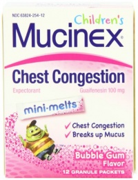 Mucinex Children's Jr Str Mini-Melts, Bubble Gum, 12-Count (Pack of 2) Mucinex Children's Jr Str Mini-Melts, Bubble Gum, 12-Count (Pack of 2)