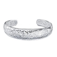 Sterling Silver Filigree Floral Cuff Bangle Bracelet Sterling Silver Filigree Floral Cuff Bangle Bracelet
