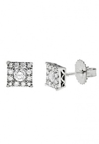 Effy Jewlery 14K White Gold Diamond Square Stud Earrings, 1.00 TCW Effy Jewlery 14K White Gold Diamond Square Stud Earrings, 1.00 TCW