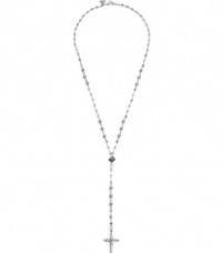 G by GUESS Men's Silver-Tone Rosary Chain Necklace with C, SILVER G by GUESS Men's Silver-Tone Rosary Chain Necklace with C, SILVER