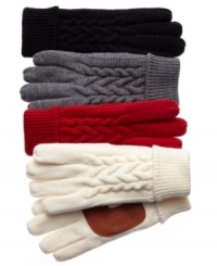Warm your heart by starting with your hands. Classic Isotoner gloves feature ultra-warm cable knit and soft Thinsulate™ lining. Warm your heart by starting with your hands. Classic Isotoner gloves feature ultra-warm cable knit and soft Thinsulate™ lining.