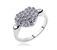 Atlas Jewels Purple Swarovski Crystal Heart Cocktail Ring Atlas Jewels Purple Swarovski Crystal Heart Cocktail Ring