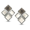 CleverEve Designer Series Smoky Quartz Diamond Shapes Sterling Silver Earrings 13.65 ct. tw.