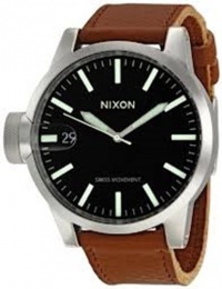 Nixon Chronicle Watch - Men's Black/Saddle, One Size Nixon Chronicle Watch - Men's Black/Saddle, One Size