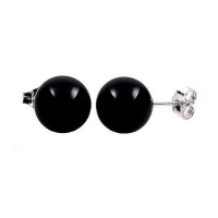 925 Sterling Silver 8mm Natural Black Onyx Ball Stud Post Earrings 925 Sterling Silver 8mm Natural Black Onyx Ball Stud Post Earrings