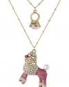 Betsey Johnson Paris is Always a Good Idea Poodle and Ring 2-Row Necklace, 19