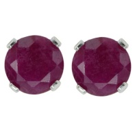 1.20 Ct 5mm 925 Sterling Silver Genuine Round Red Ruby Stud Earrings 1.20 Ct 5mm 925 Sterling Silver Genuine Round Red Ruby Stud Earrings
