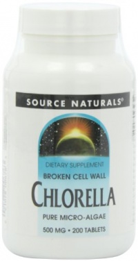 Source Naturals Broken Cell Wall Chlorella, Pure Micro-Algae, 500mg, 200 Tablets (Pack of 2) Source Naturals Broken Cell Wall Chlorella, Pure Micro-Algae, 500mg, 200 Tablets (Pack of 2)