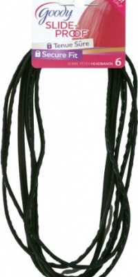 Goody Slide Proof Head Wraps with Silicon 6pc ? Black (Pack of 3) Goody Slide Proof Head Wraps with Silicon 6pc ? Black (Pack of 3)