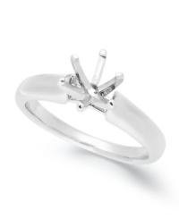 Start off your one-of-a-kind engagement ring by selecting your favorite ring setting. This stunning solitaire ring setting features a 6-prong cathedral design in 14k white gold. Band width: 3-1/2 mm. Available in whole sizes 6-9. Start off your one-of-a-kind engagement ring by selecting your favorite ring setting. This stunning solitaire ring setting features a 6-prong cathedral design in 14k white gold. Band width: 3-1/2 mm. Available in whole sizes 6-9.