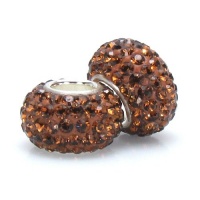 Set of 2 - Bella Fascini Rich Chocolate Brown Pave Sparkle Bling - Solid .925 Sterling Silver Core European Charm Bead Made with Authentic Swarovski Crystals - Compatible Brand Bracelets : Authentic Pandora, Chamilia, Moress, Troll, Ohm, Zable, Biagi, Kay Set of 2 - Bella Fascini Rich Chocolate Brown Pave Sparkle Bling - Solid .925 Sterling Silver Core European Charm Bead Made with Authentic Swarovski Crystals - Compatible Brand Bracelets : Authentic Pandora, Chamilia, Moress, Troll, Ohm, Zable, Biagi, Kay