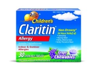 Claritin Non Drowsy Allergy Chewable Tablet, Grape, 30 Count Claritin Non Drowsy Allergy Chewable Tablet, Grape, 30 Count