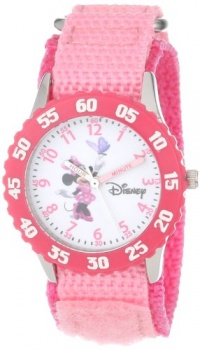 Disney Girls' W000025 Time Teacher Stainless Steel and Nylon Minnie Mouse Watch Disney Girls' W000025 Time Teacher Stainless Steel and Nylon Minnie Mouse Watch