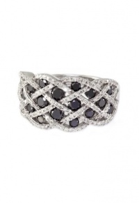 Effy Jewlery Prism Caviar Black and White Diamond Ring, 1.29 TCW Ring size 7