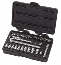 GearWrench 891427 27 Piece 1/4-Inch Drive (13mm) Pass Thru Ratchet Set with Locking Flex-Head